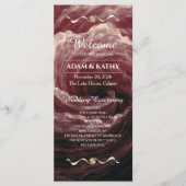 Romantic Red Rose Burgundy Wedding Program Programm (Vorderseite)