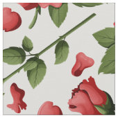 Romantic Red Rose Foliage Botanical Garden Bloom Stoff (Nahaufnahme)