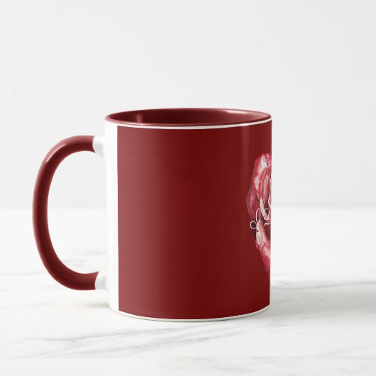Romantic Red Rose Heart Love Tasse (Links)