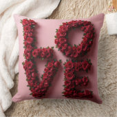 Romantic Red Rose 'LOVE' Floral Pillow Kissen (Decke)