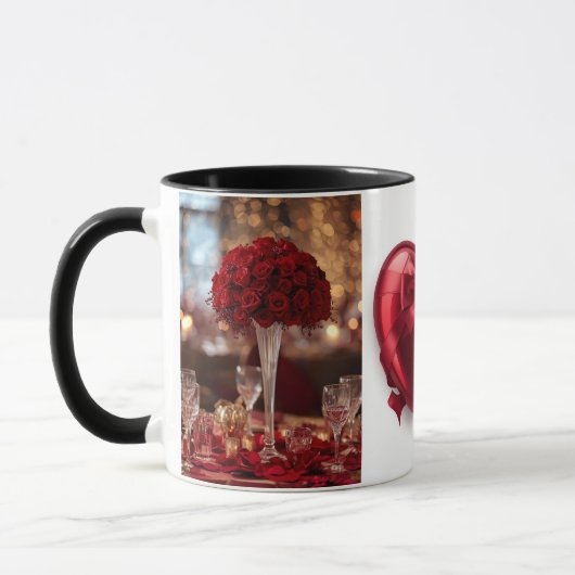 Romantic Red Rose love Valentine Hot Drink Coffee Tasse (Links)