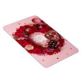 Romantic Red Rose Personalized Valentine Heart Magnet (Rechte Seite)