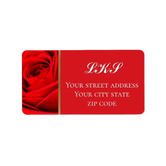 Romantic Red Rose Return Address Label Adressaufkleber