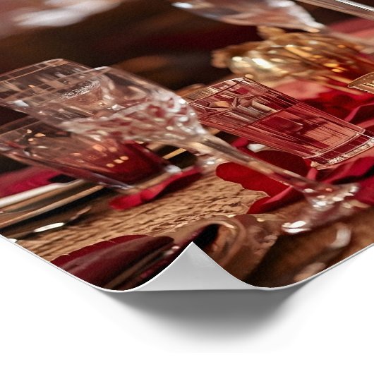 Romantic Red Rose Valentine Couple Wall Art Poster (Ecke)