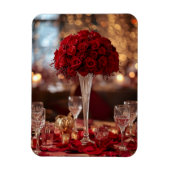 Romantic Red Rose Valentine Decorative Photo Magnet (Vertikal)