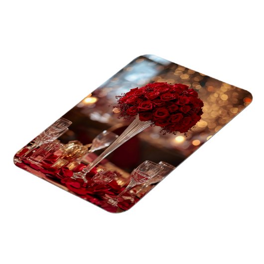 Romantic Red Rose Valentine Decorative Photo Magnet (Linke Seite)