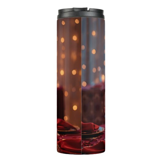 Romantic Red Rose Valentine Insulated Thermosbecher (Rückseite)