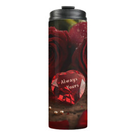 Romantic Red Rose Valentine Insulated Travel Water Thermosbecher
