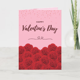 Romantic Red Rose Valentine’s Day Card Love & Rose Feiertagskarte