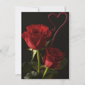 Romantic Red Roses Abstract Heart Love Wedding Inv Save The Date (Rückseite)