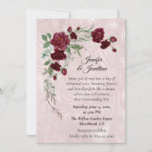 Romantic Red Roses Customizable Wedding Invitation (Vorderseite)