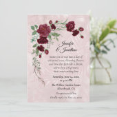 Romantic Red Roses Customizable Wedding Invitation (Stehend Vorderseite)