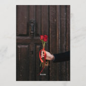 Romantic Red Roses Elegant Wedding Invitation Einladung (Rückseite)