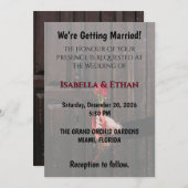 Romantic Red Roses Elegant Wedding Invitation Einladung (Vorne/Hinten)