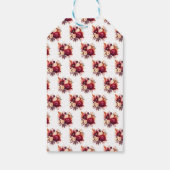 Romantic Red Roses Floral Birthday Party Geschenkanhänger (Rückseite)