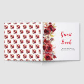 Romantic Red Roses Floral Wedding Gästebuch (Voll)
