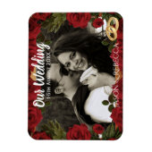 Romantic Red Roses Wedding Day Keepsake Photo Magnet (Vertikal)