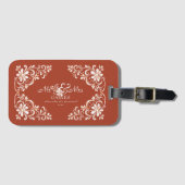 Romantic Red Rust Mr & Mrs Floral Wedding Gepäckanhänger (Vorderseite (Horizontal))