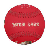 Romantic Red Valentine's Day Custom Photo & Text Baseball (Rückseite)