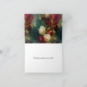 Romantic Red White Blumen Dankeschön Dankeskarte (Innenseite)