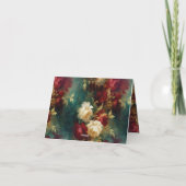 Romantic Red White Blumen Dankeschön Dankeskarte (Rückseite)