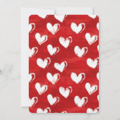 Romantic Red White Hearts Wedding Einladung (Rückseite)