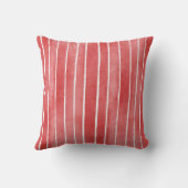 Romantic Red White Stripes Hearts Love Kissen (Rückseite)