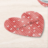 Romantic Red White Stripes Hearts Love Untersetzer (angewinkelt)
