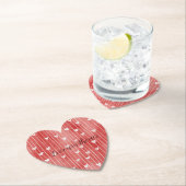 Romantic Red White Stripes Hearts Love Untersetzer (Vor Ort)