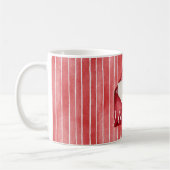 Romantic Red White Stripes Mon Cheri Love Kaffeetasse (Links)