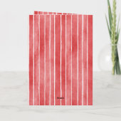 Romantic Red White Stripes Mon Cheri Love Karte (Rückseite)