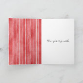 Romantic Red White Stripes Mon Cheri Love Karte (Innenseite)