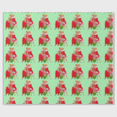 ROMANTIC RETRO CHRISTMAS COUPLE GESCHENKPAPIER (Flach)