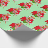 ROMANTIC RETRO CHRISTMAS COUPLE GESCHENKPAPIER (Ecke)