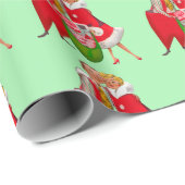 ROMANTIC RETRO CHRISTMAS COUPLE GESCHENKPAPIER (Rolleneckpunkt)