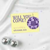 Romantic Retro Disco Party QR Code RSVP Wedding Karte