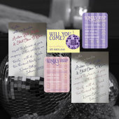 Romantic Retro Disco Party QR Code RSVP Wedding Karte