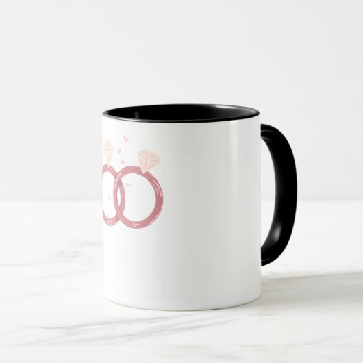 Romantic Ring Mug – Engagement & Wedding Gift Tasse (VorderseiteRechts)
