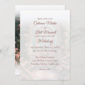 Romantic Rose Arch Pink Door Wedding Invitation Einladung (Vorne/Hinten)