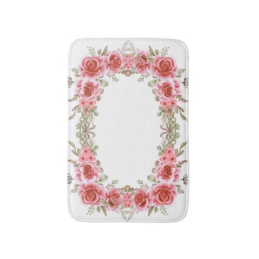 Romantic Rose Frame Memory Foam Bath Mat Badematte (Vorderseite Vertikal)