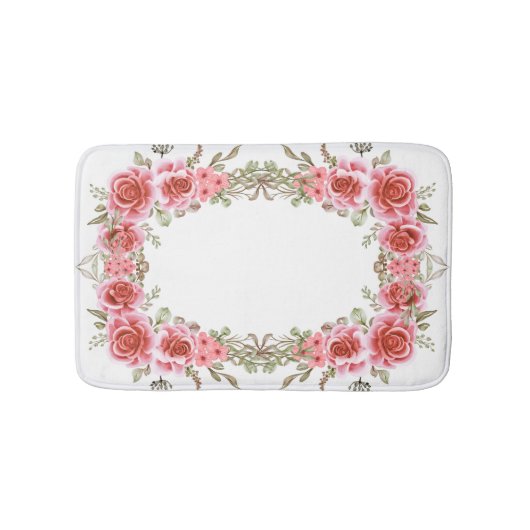 Romantic Rose Frame Memory Foam Bath Mat Badematte (Vorderseite)