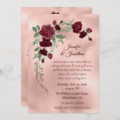 Romantic Rose Gold Floral Customizable Wedding Einladung (Vorne/Hinten)