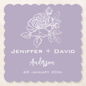 Romantic Rose Personalized Wedding/ Bridal Shower Untersetzer (Vorderseite)