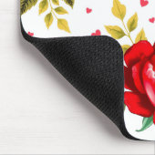 Romantic Roses and Hearts Mouse Pad Mousepad (Ecke)