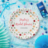 Romantic Roses Floral Bridal Shower Pappteller (Party)