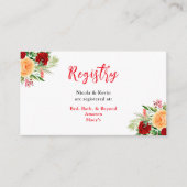 Romantic Roses Floral Wedding Registry Begleitkarte (Vorderseite)