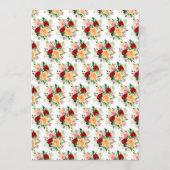 Romantic Roses FloralRomantic Red and Oran Wedding Menükarte (Rückseite)