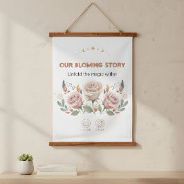 Romantic Roses Flowers Tapestry Wandteppich Mit Holzrahmen