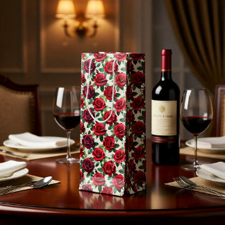Romantic Roses Wine Gift Bag Geschenktüte Für Weinflaschen