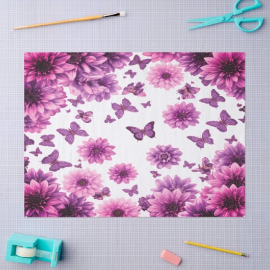 Romantic Rosy Floral Seidenpapier (Basteln)